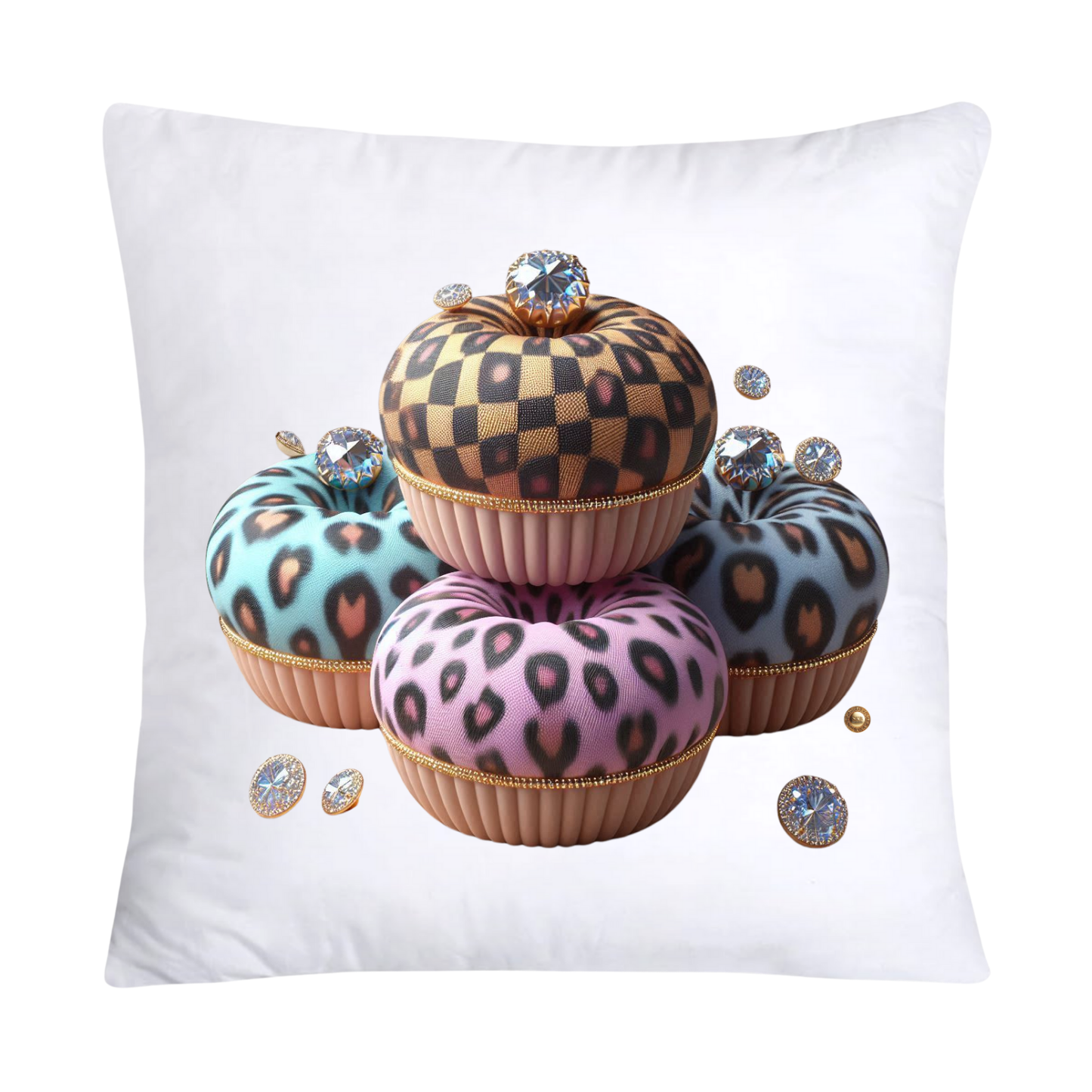 Wild Animal Print Donut Throw Pillow Covers 18x18-1423