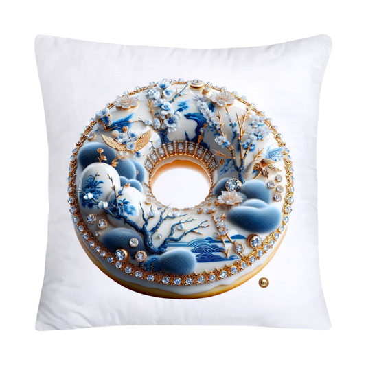 Blue Willow Whimsical Donut Throw Pillow Covers 18X18-2173