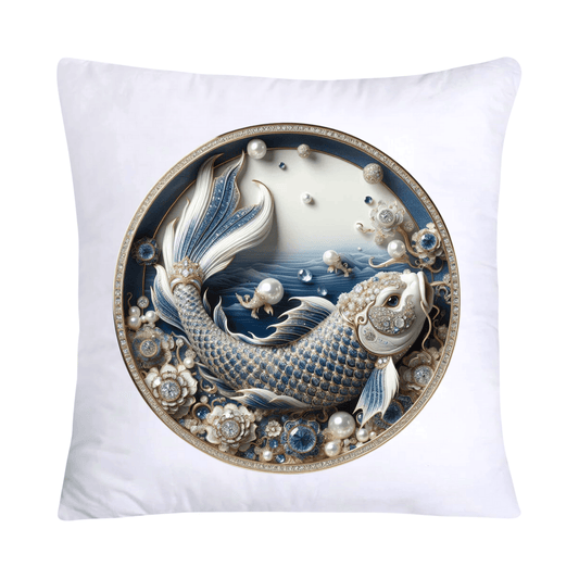 Blue Willow Stunning Koi Fish Pillow Covers 18x18-5106
