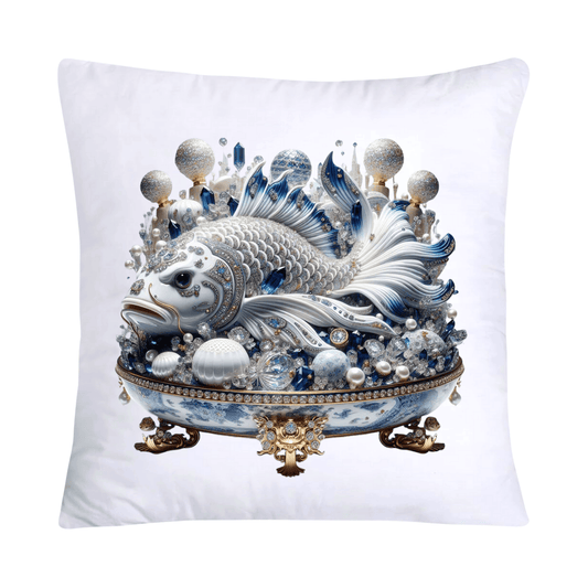 Blue Willow Stunning Koi Fish Pillow Covers 18x18-5108