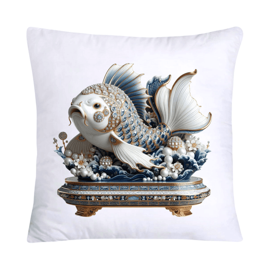 Blue Willow Stunning Koi Fish Pillow Covers 18x18-5123