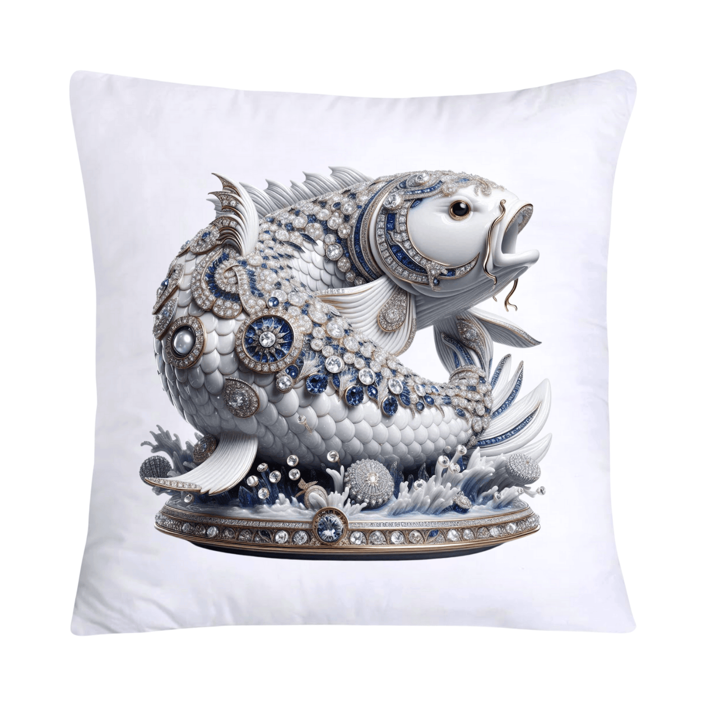 Blue Willow Stunning Koi Fish Pillow Covers 18x18-5134