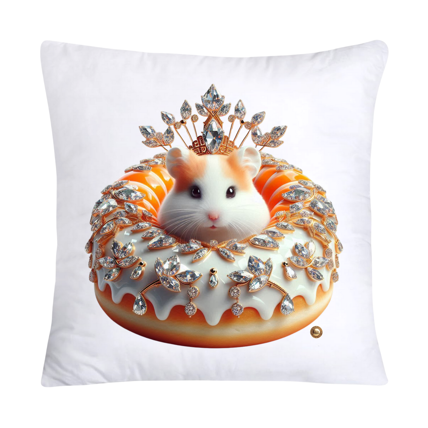 Orange Willow Whimsical Hamster in Donut Hole Pillow Covers 18X18-2194