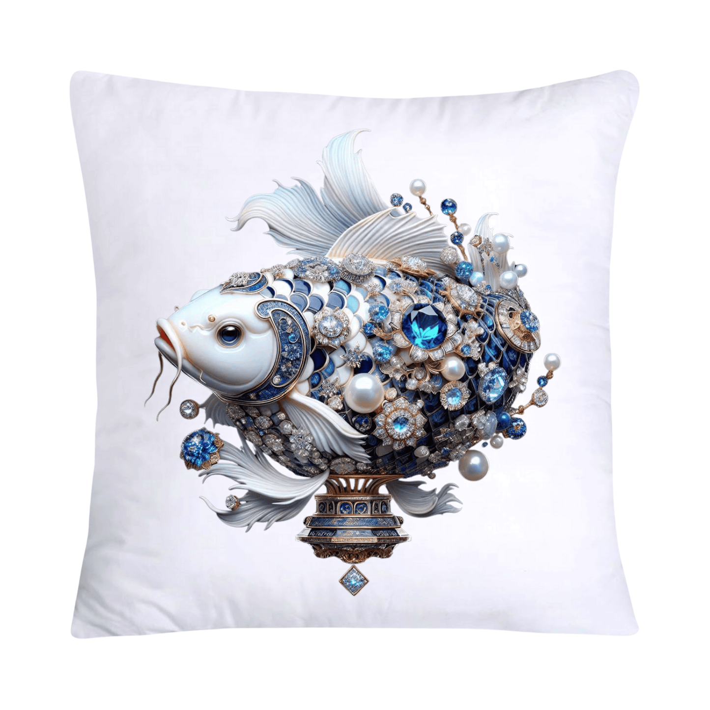 Blue Willow Stunning Koi Fish Pillow Covers 18x18-5138