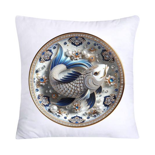 Blue Willow Stunning Koi Fish Pillow Covers 18x18-5083