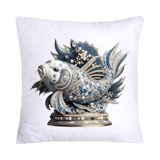 Blue Willow Stunning Koi Fish Pillow Covers 18x18-5111