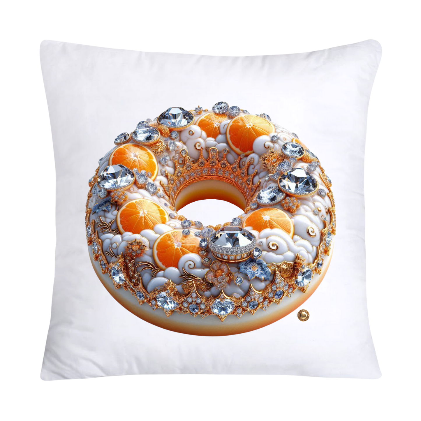 Orange Willow Donut 18x18 Throw Pillow Covers-2221