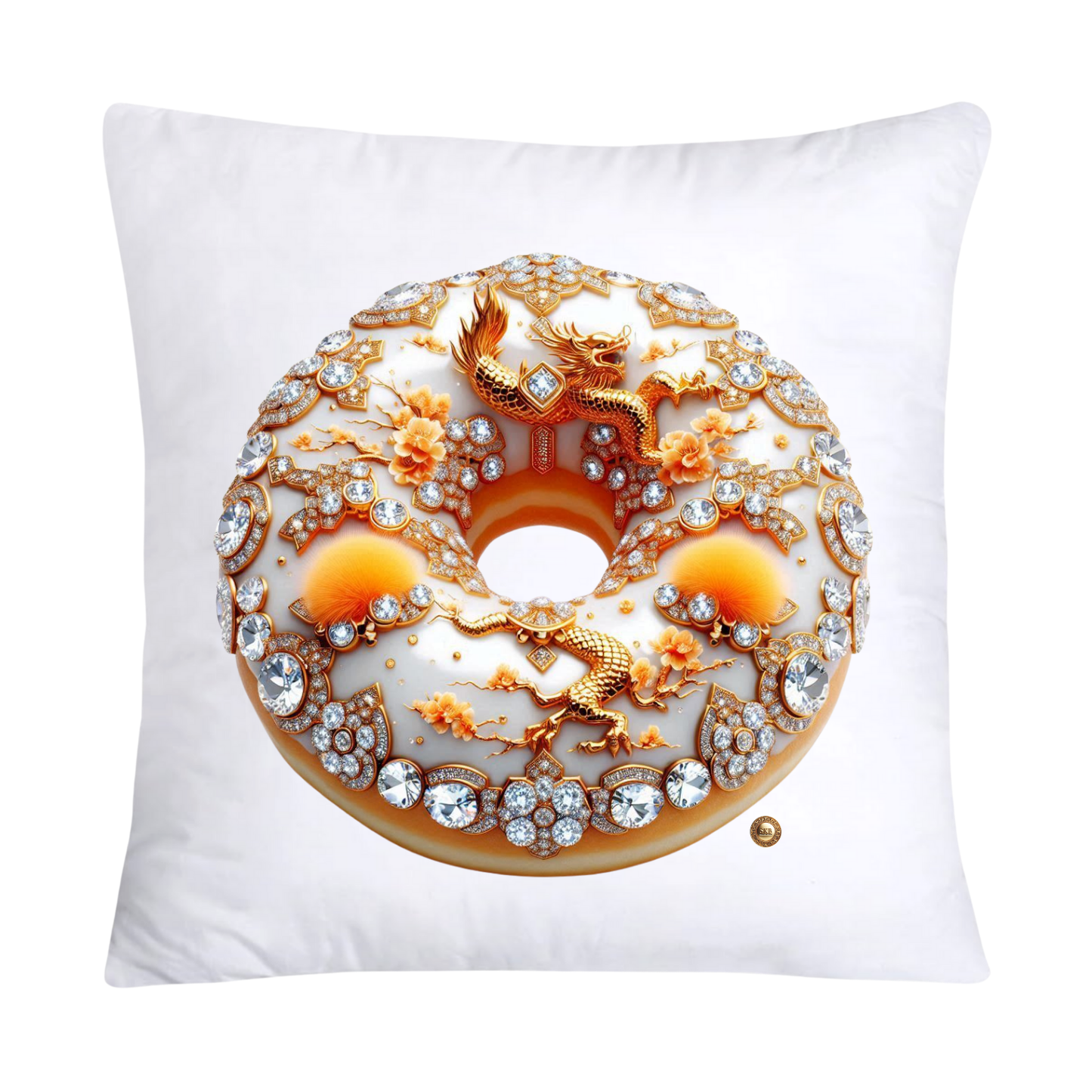 Orange Willow Donut 18x18 Throw Pillow Covers-2232