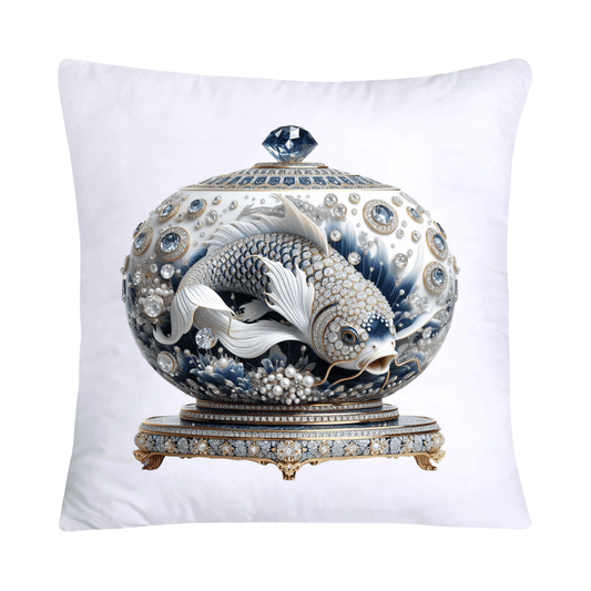 Blue Willow Stunning Koi Fish Pillow Covers 18x18-5140