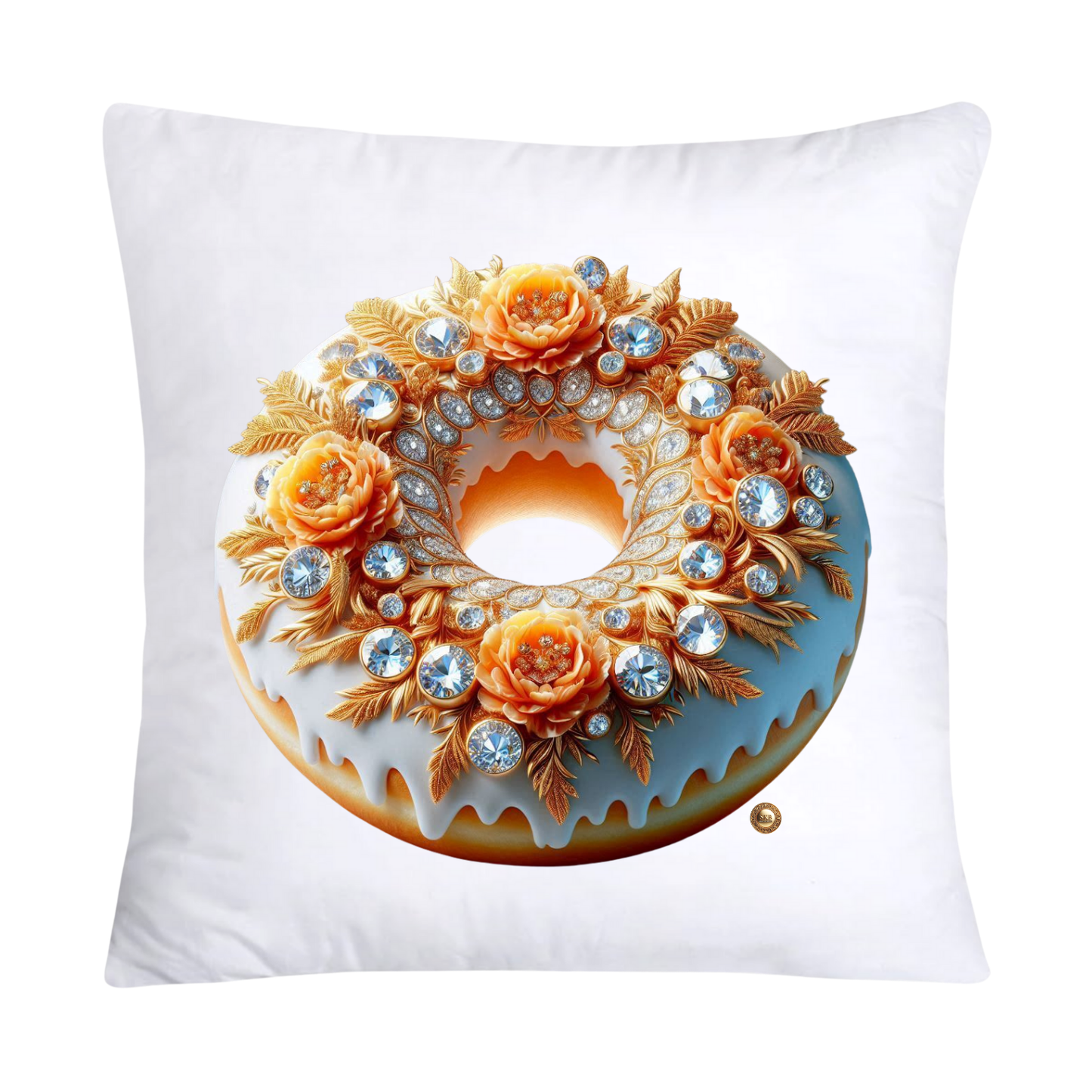 Orange Willow Donut 18x18 Throw Pillow Covers-2222