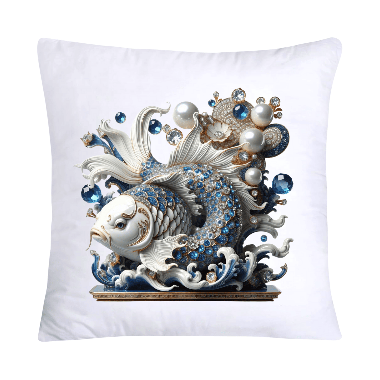 Blue Willow Stunning Koi Fish Pillow Covers 18x18-5120