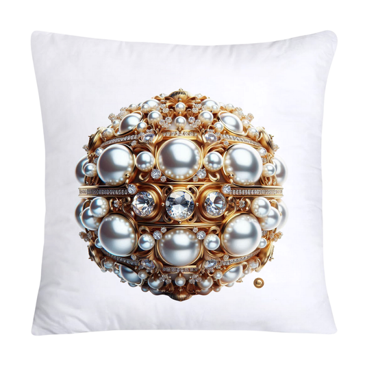 Beautiful Gold, Pearl and Diamond Orb/Ball 18x18 Pillow Covers-5729