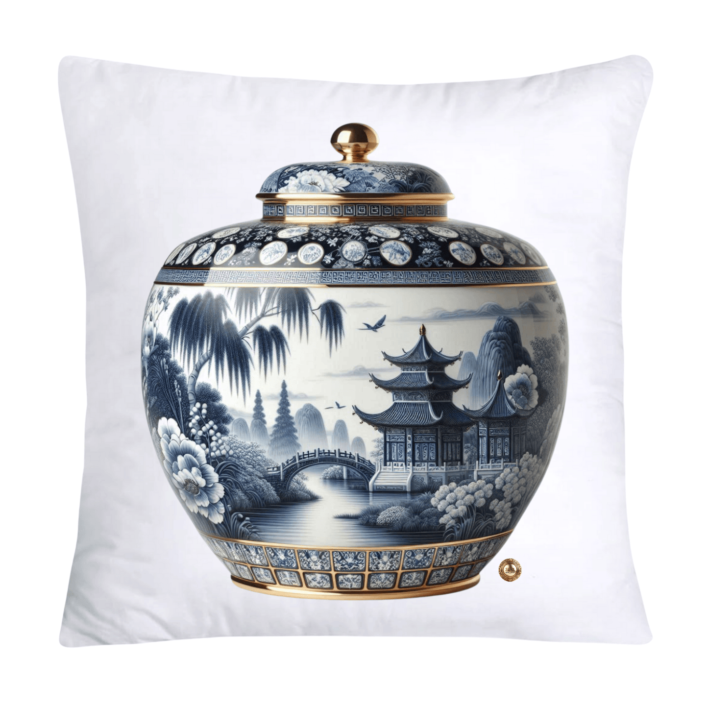 Blue and White Willow Ginger Jar 18x18 Pillow Covers-5250