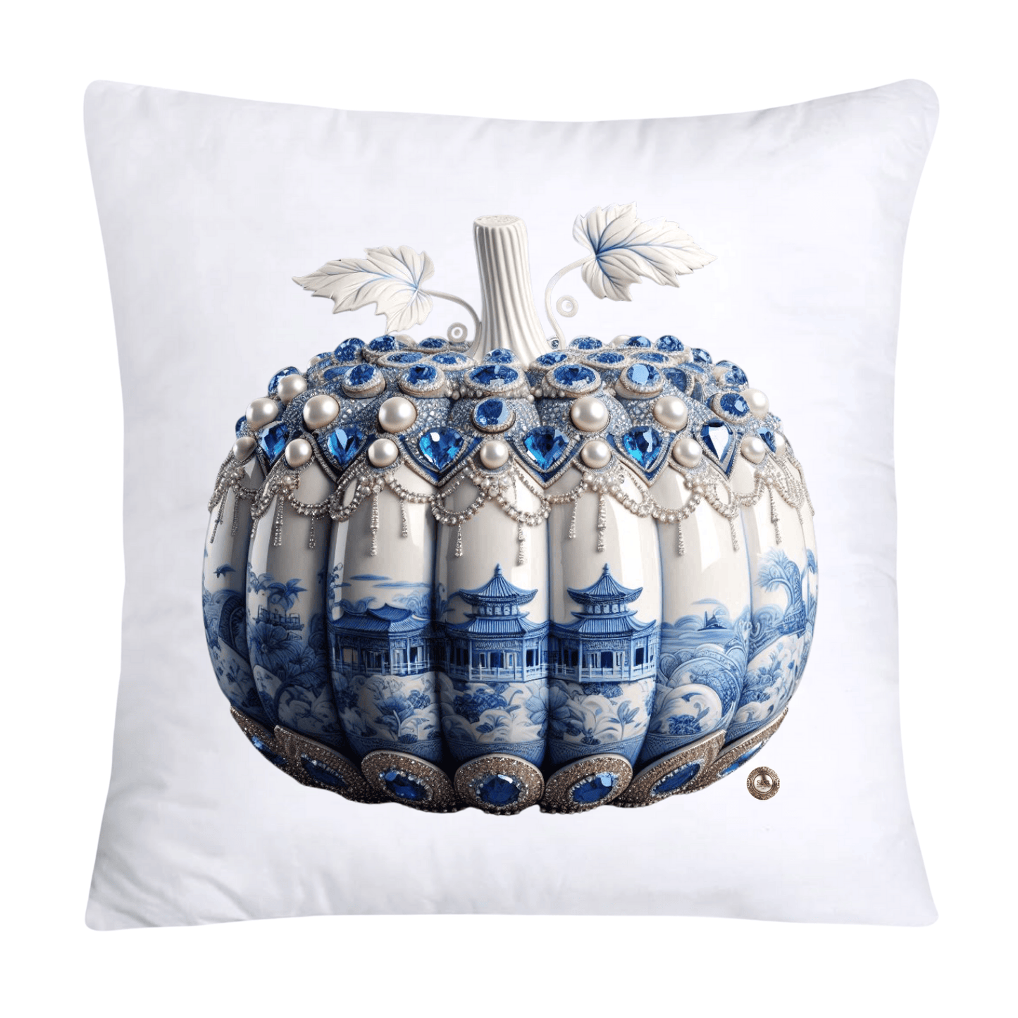 Blue Willow Sparkling Pumpkin 18x18 Pillow Covers-5323