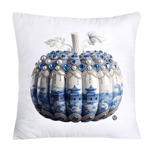 Blue Willow Sparkling Pumpkin 18x18 Pillow Covers-5323