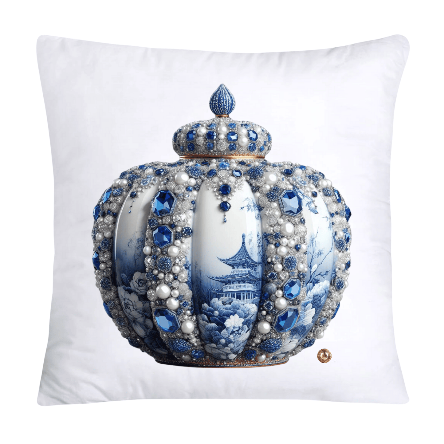 Blue Willow Sparkling Pumpkin 18x18 Pillow Covers-5312