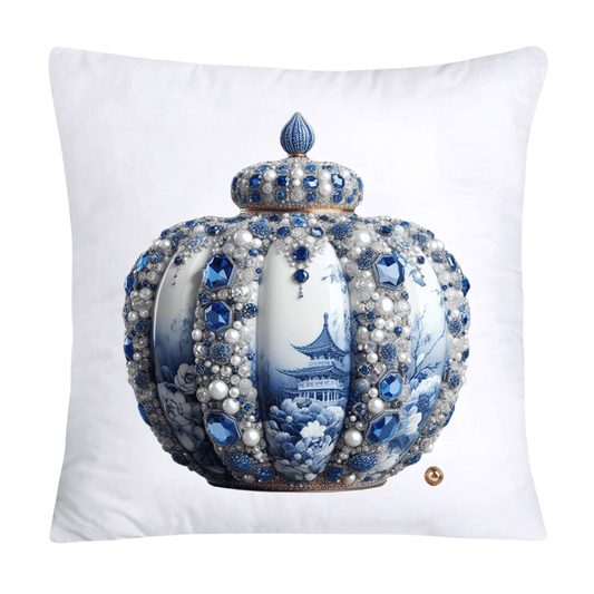 Blue Willow Sparkling Pumpkin 18x18 Pillow Covers-5312