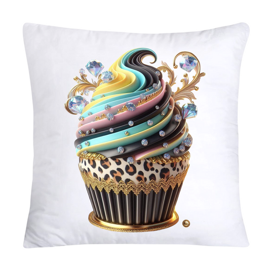 Wild Animal Print Cupcake Throw Pillow Covers 18X18-3748