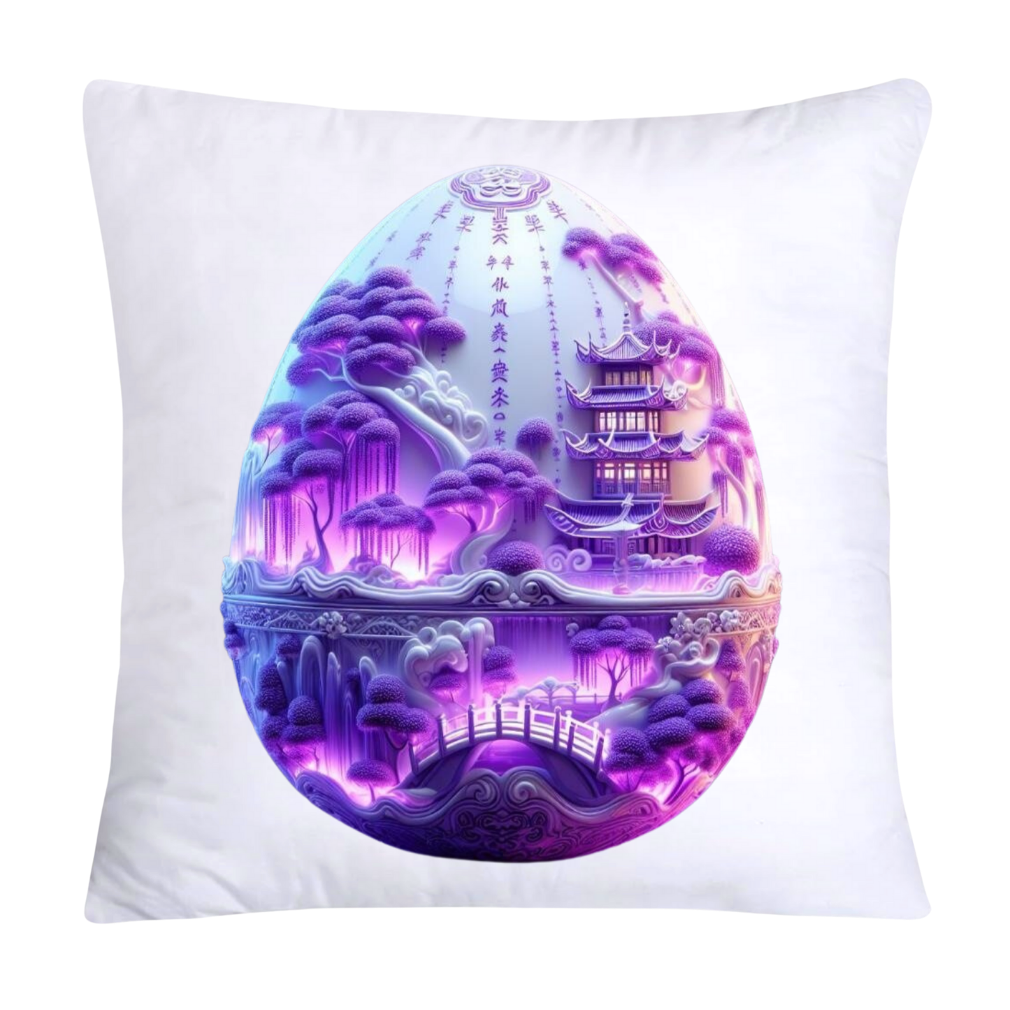 Purple Willow Egg Chinoiserie Throw Pillow Covers 18x18-1817