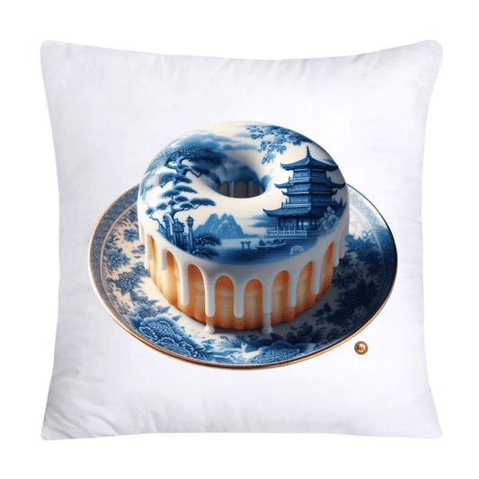 Blue Willow Whimsical Donut 18x18 Throw Pillow Covers-2274