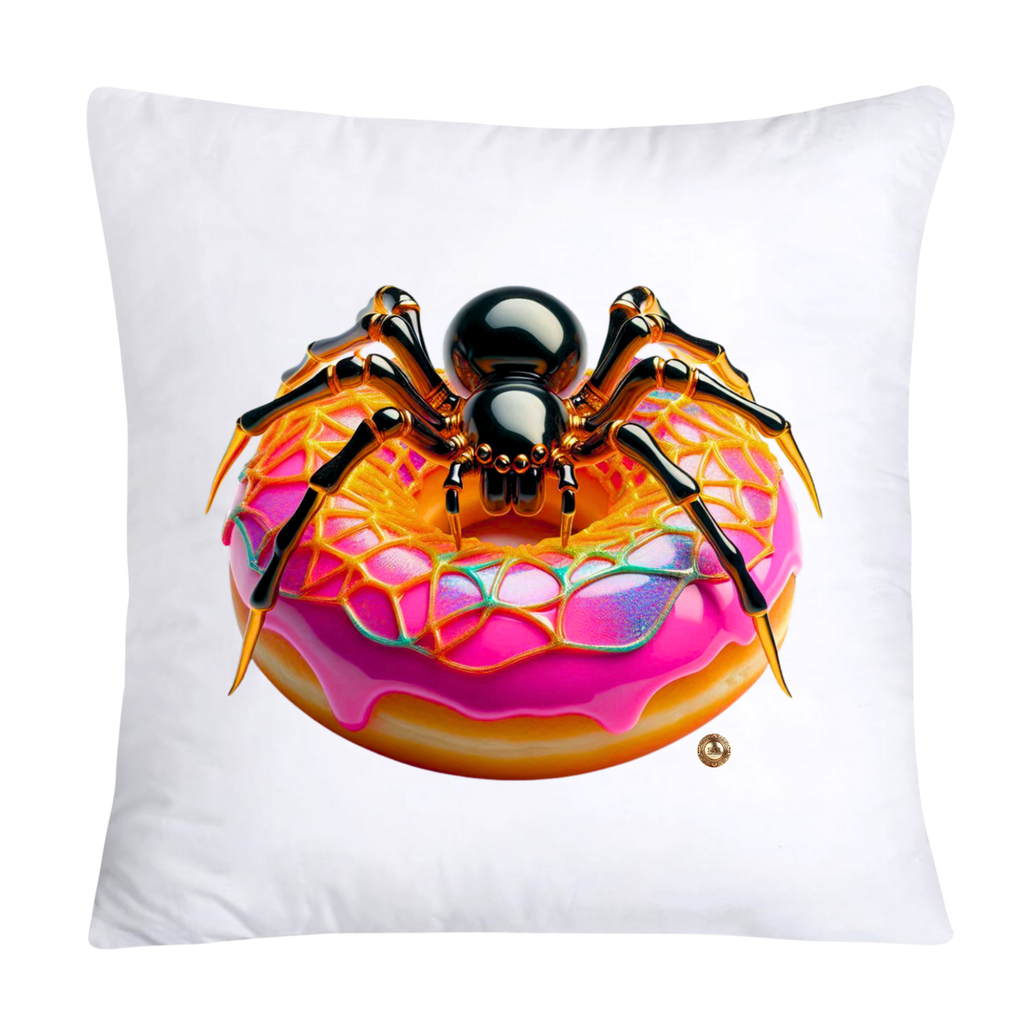 Sugar Crawler Spiders and Vivid Donut Throw Pillow Covers-2619