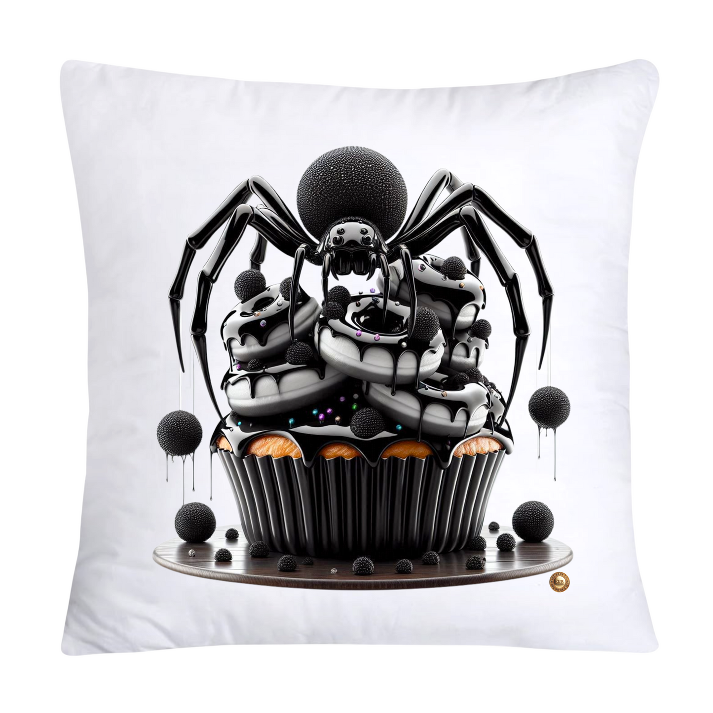 Sugar Crawler Spiders and Vivid Cupcake Throw Pillow Covers-2618
