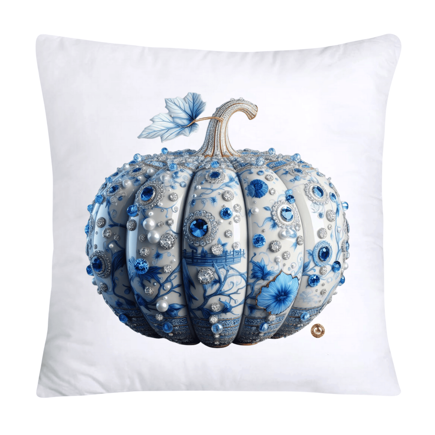 Blue Willow Sparkling Pumpkin 18x18 Pillow Covers-5324