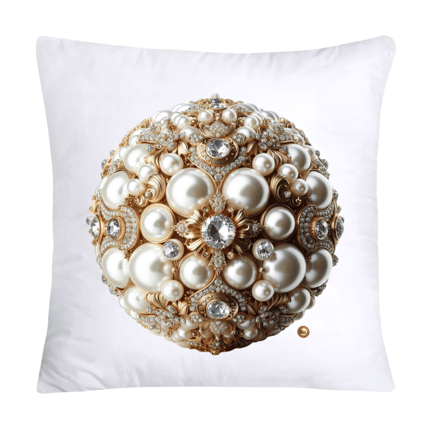 Beautiful Gold, Pearl and Diamond Orb/Ball 18x18 Pillow Covers-5735