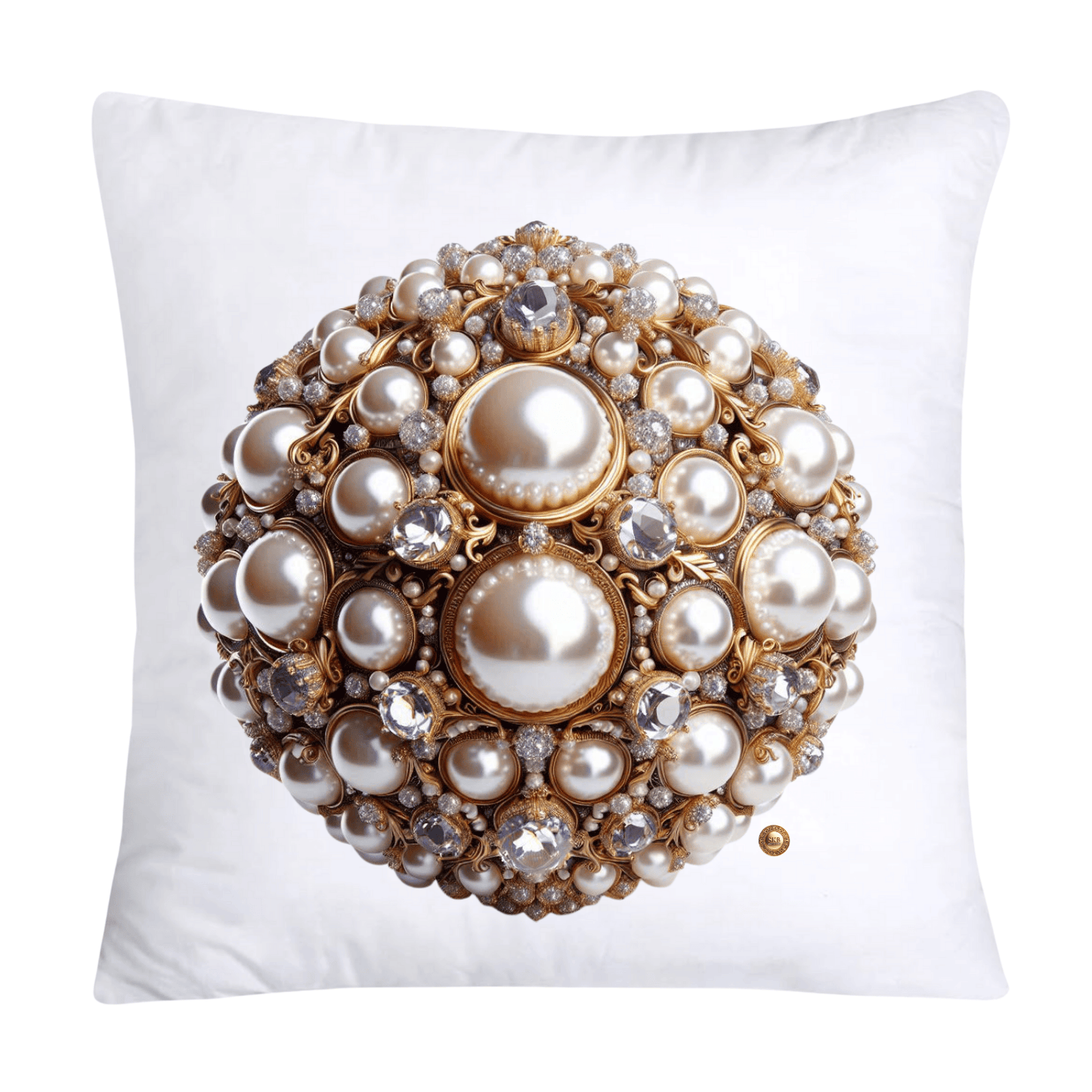 Beautiful Gold, Pearl and Diamond Orb/Ball 18x18 Pillow Covers-5727