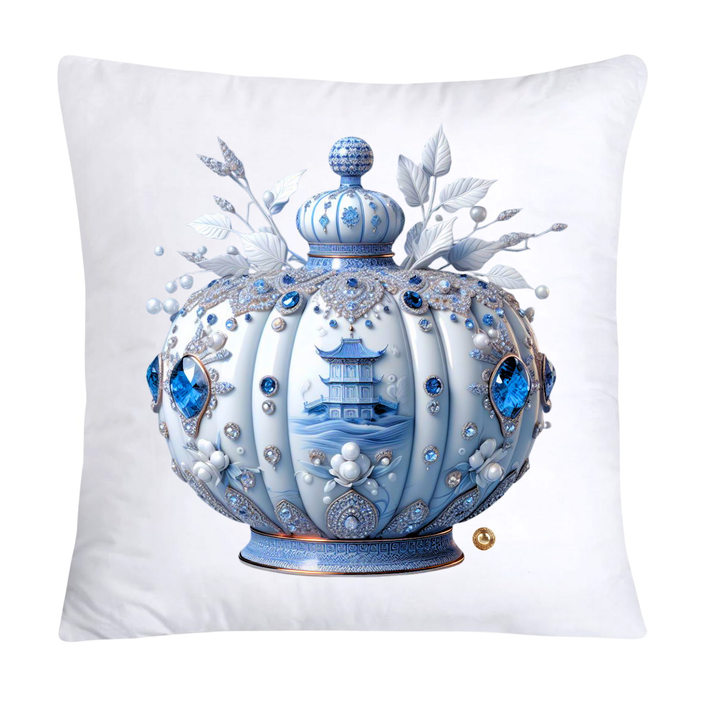Blue Willow Sparkling Pumpkin 18x18 Pillow Covers-5305