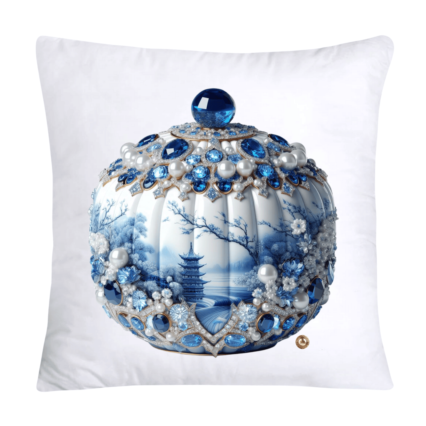 Blue Willow Sparkling Pumpkin 18x18 Pillow Covers-5319