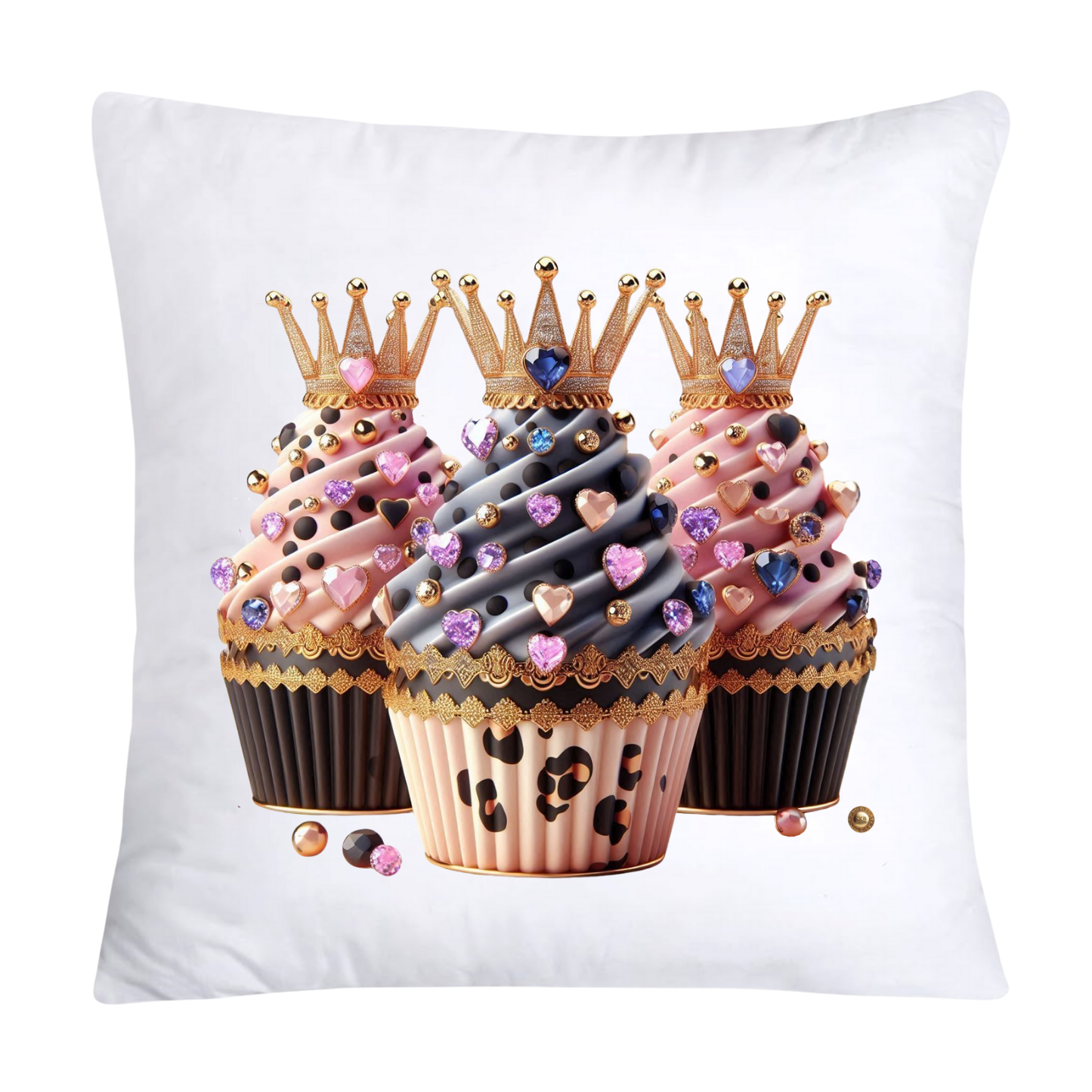 Royal and Wild Animal Print Cupcake Pillow Covers 18X18-3577