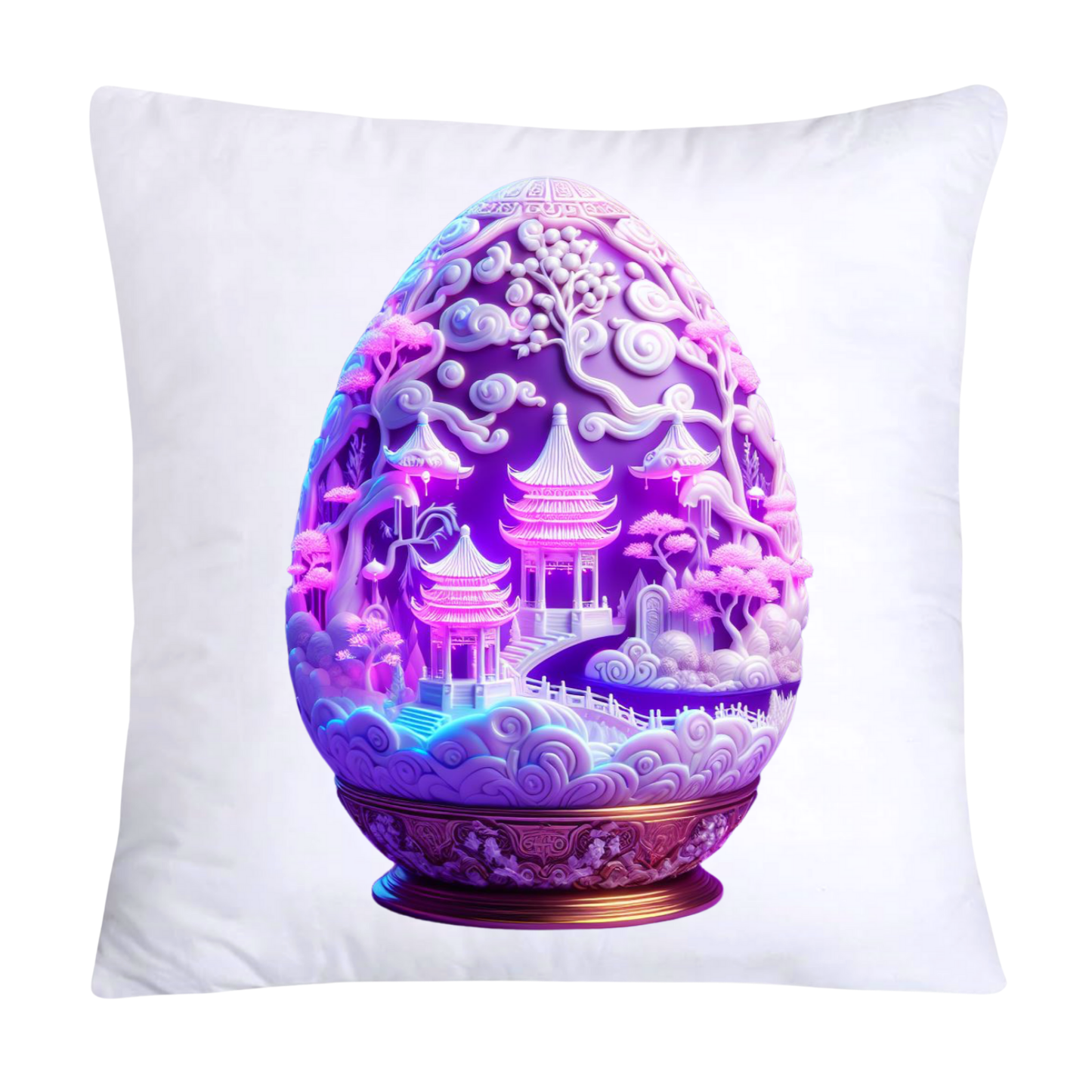Purple Willow Egg Chinoiserie Throw Pillow Covers 18x18-1814