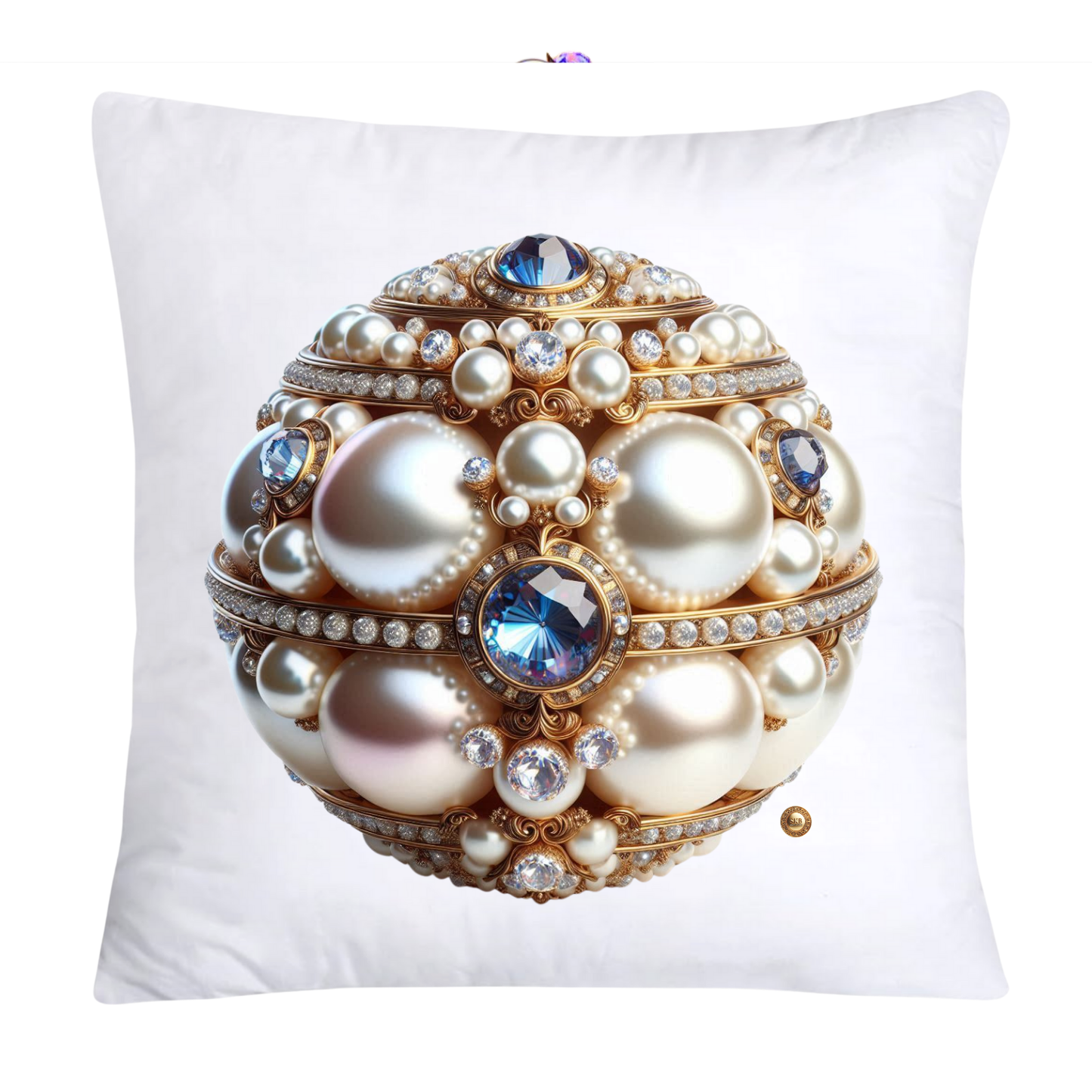 Beautiful Gold, Pearl and Diamond Orb/Ball 18x18 Pillow Covers-5721