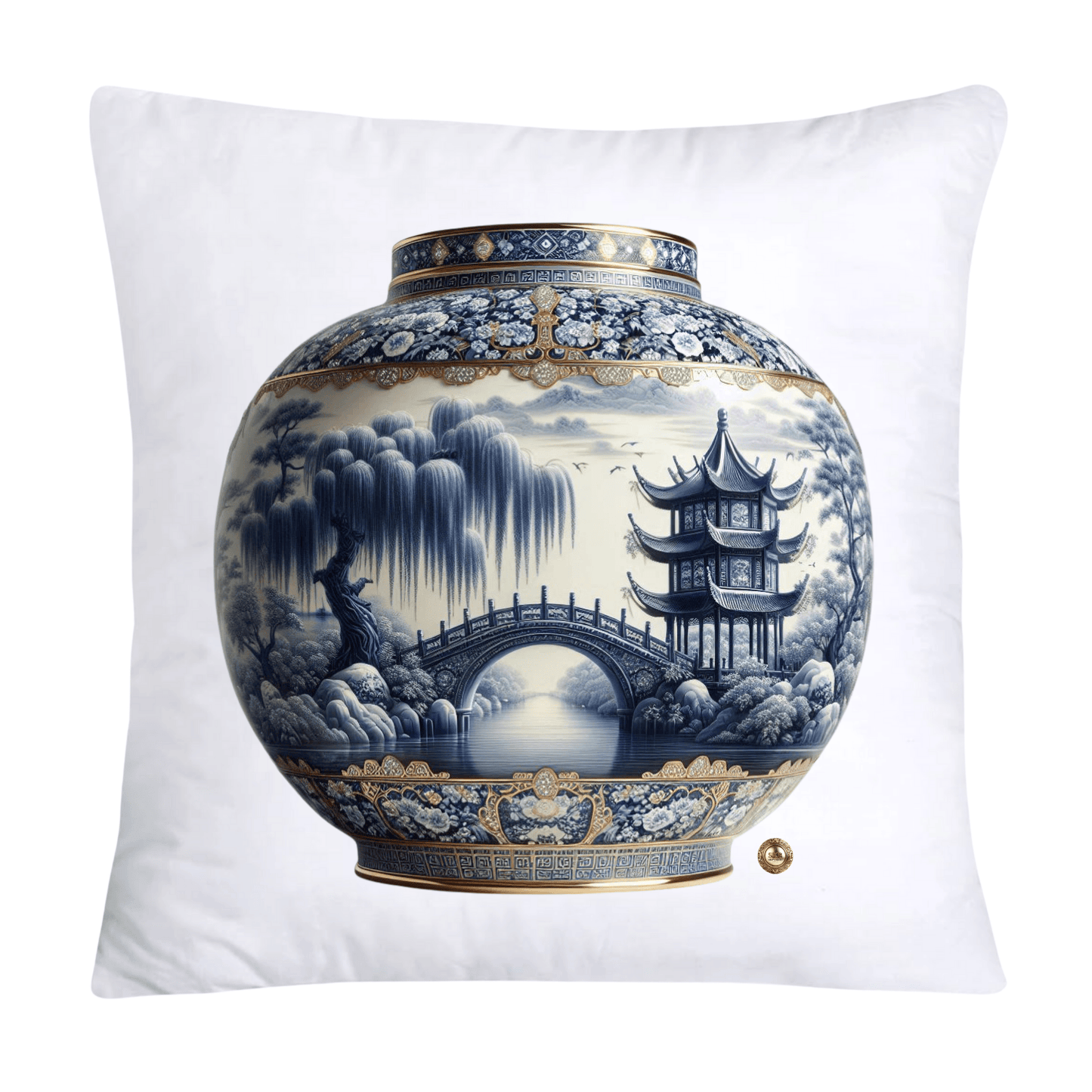 Blue and White Willow Ginger Jar 18x18 Pillow Covers-5256