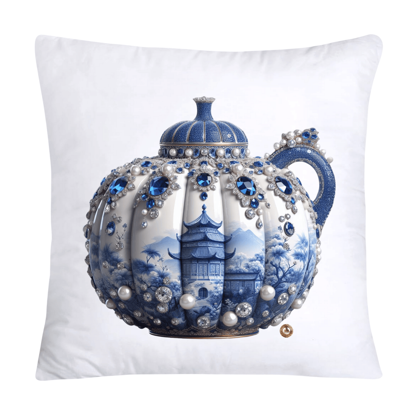 Blue Willow Sparkling Pumpkin 18x18 Pillow Covers-5322
