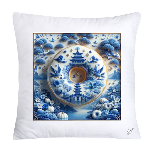 Blue Willow Whimsical Donut Throw Pillow Covers 18X18-1394