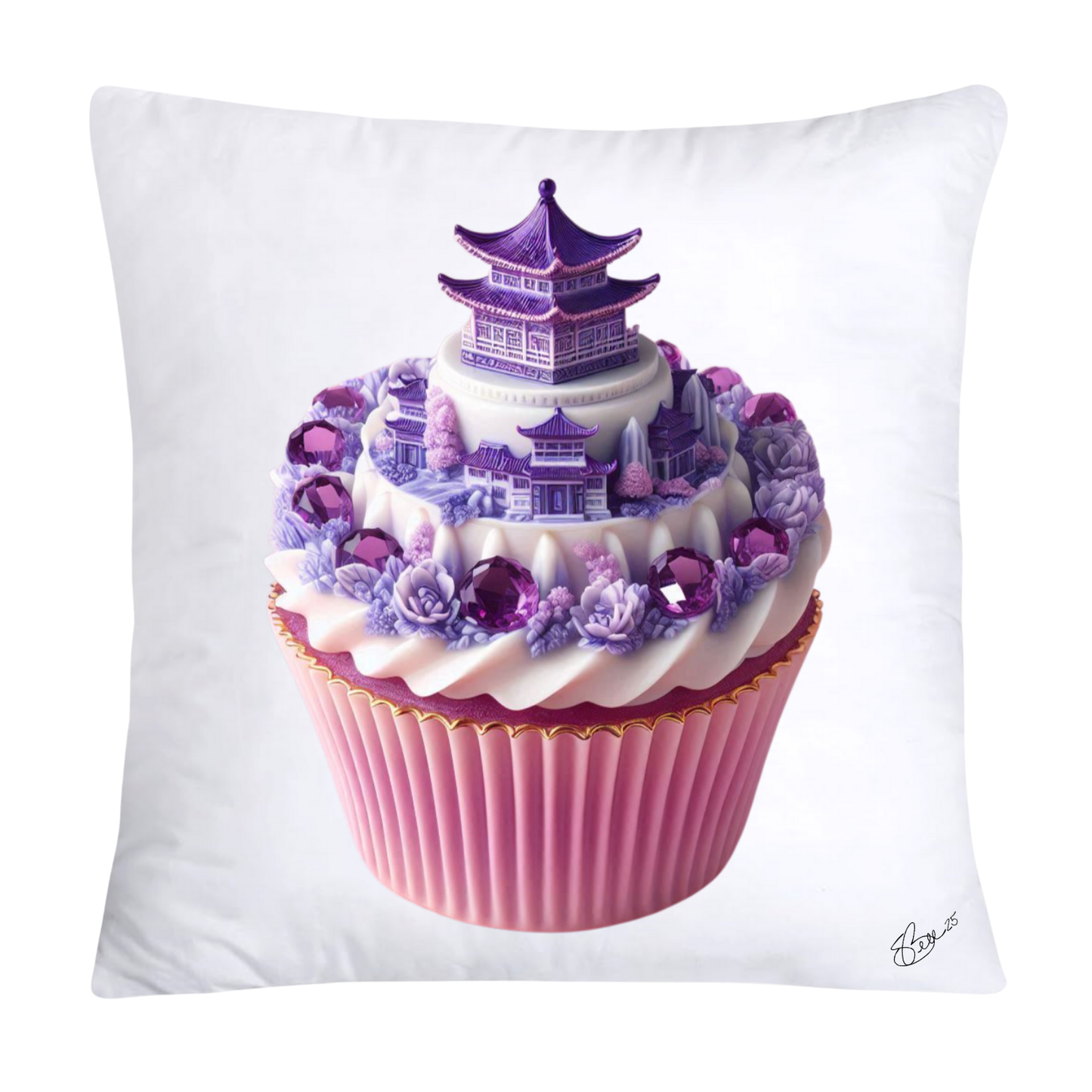 Purple Willow Sweet Cupcake Throw Pillow Covers-4323