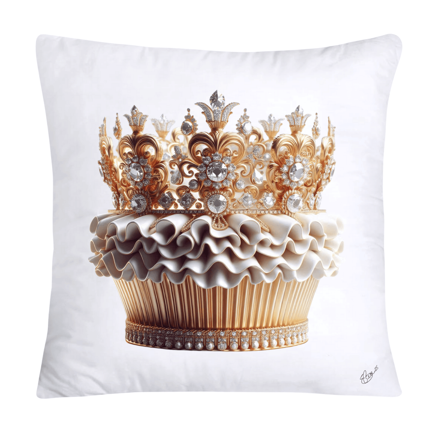 Gold Iridescent Royal Cupcake Pillow Covers 18x18-4853