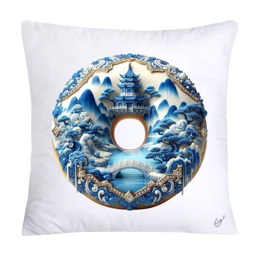 Blue Willow Whimsical Donut 18x18 Throw Pillow Covers-1372