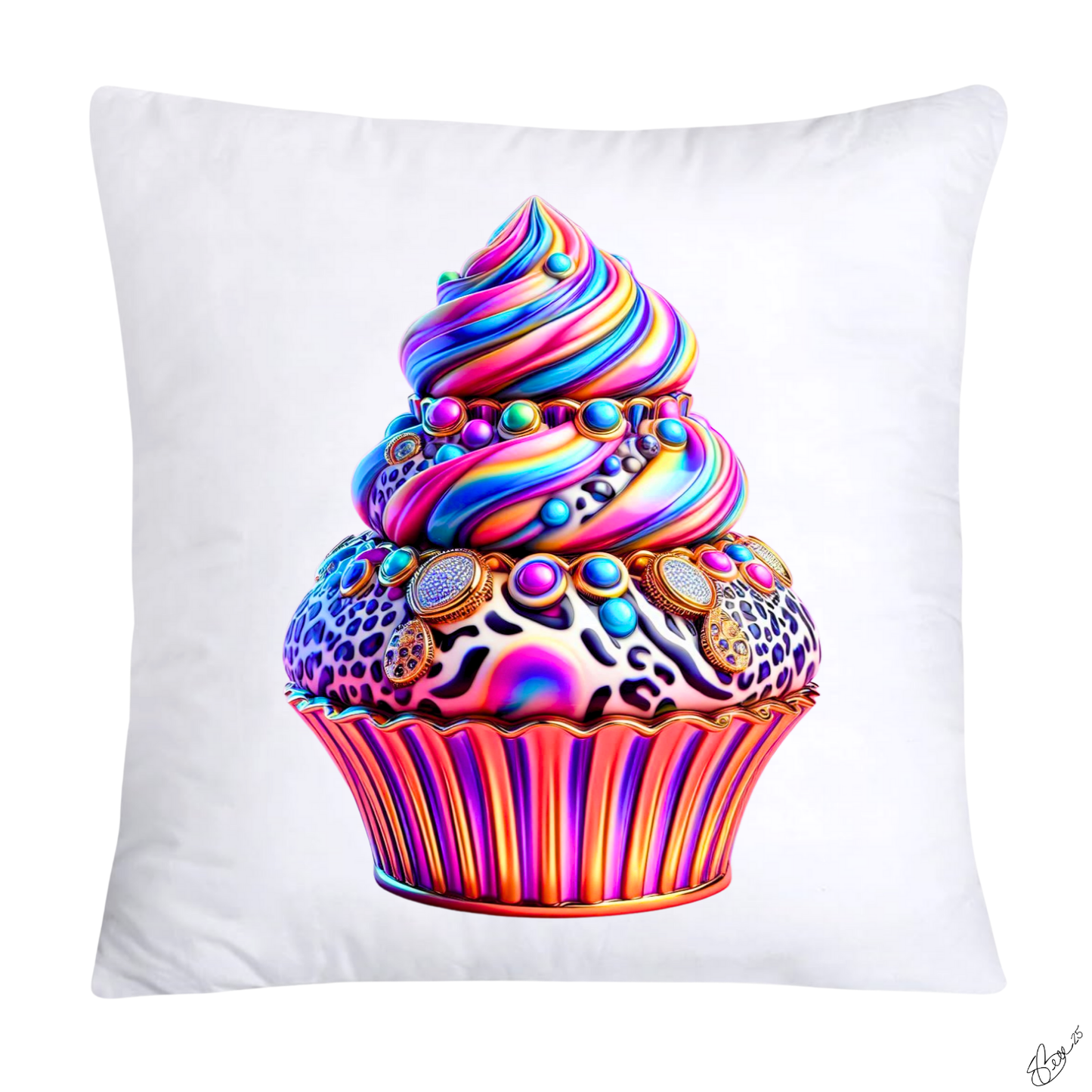 18x18 Wild Animal Print Cupcake Throw Pillow Covers-906