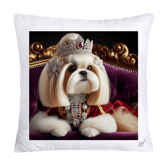 Royal Pet Portrait Pillow Covers 18X18-Shih Tzu at Versailles-2810