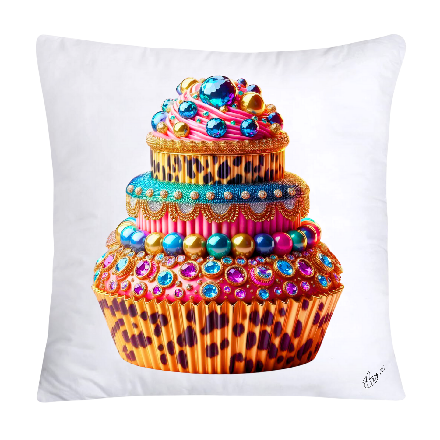 18x18 Wild Animal Print Cupcake Throw Pillow Covers-903