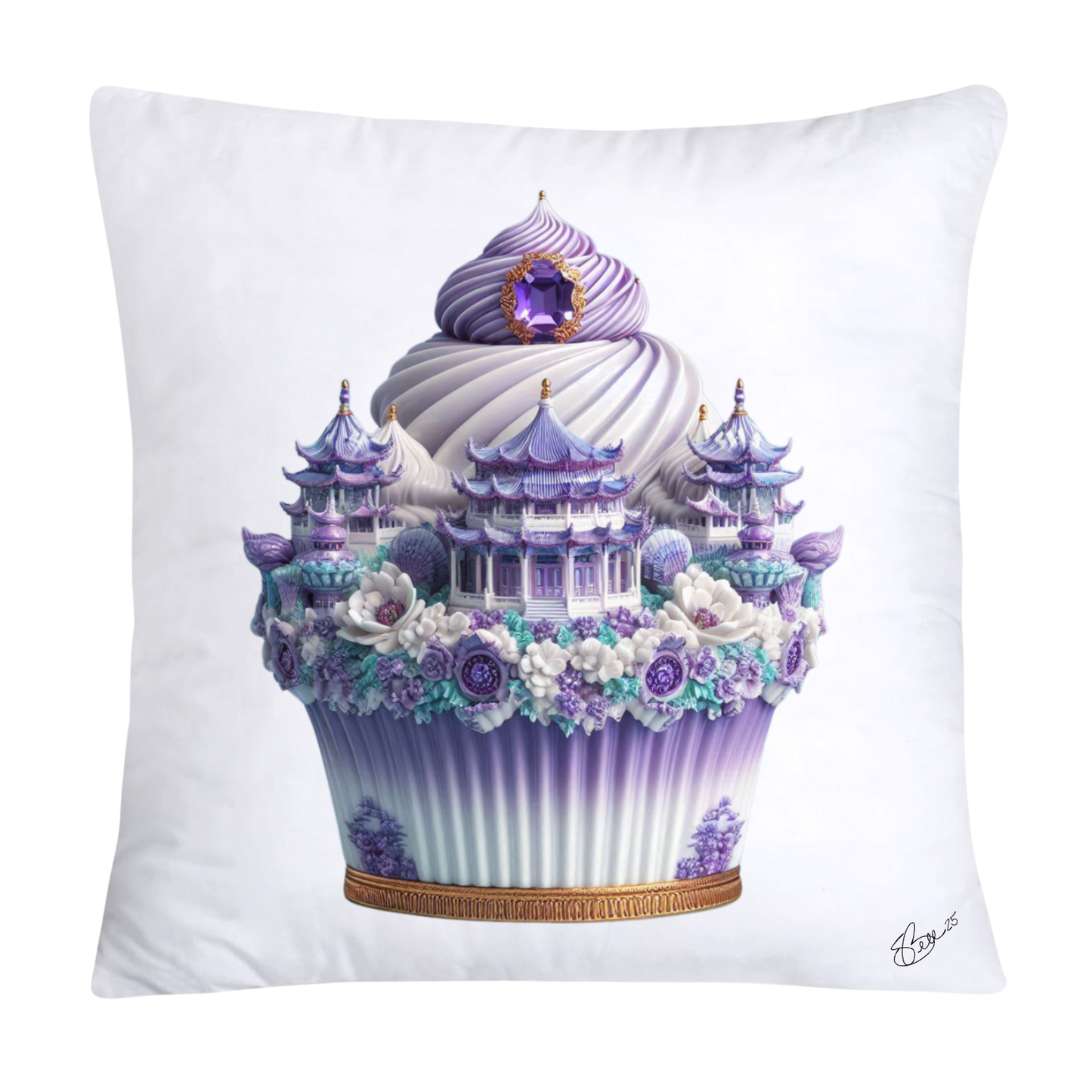 18x18 Purple Willow Chinoiserie Cupcake Throw Pillow Covers-5454