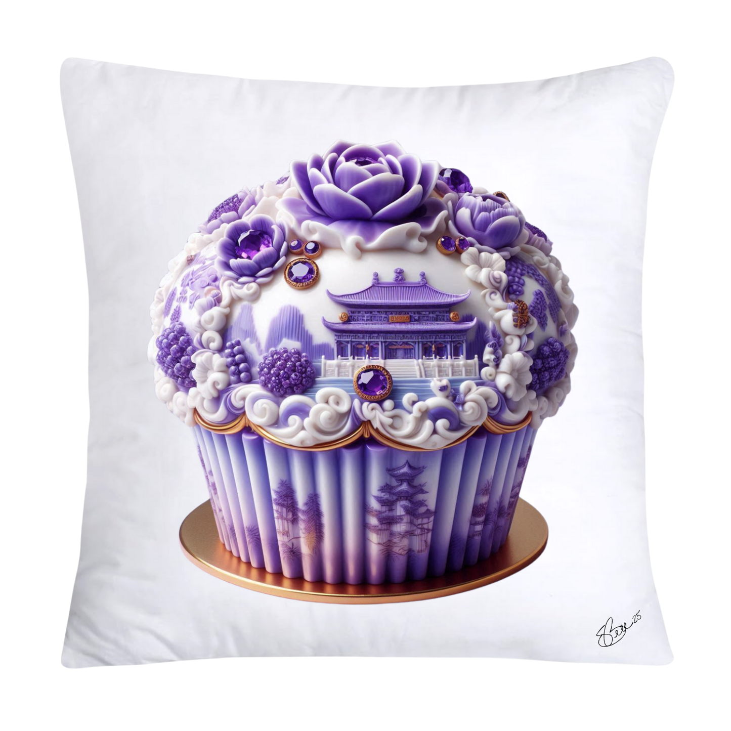 Purple Willow Sweet Cupcake Throw Pillow Covers-4317