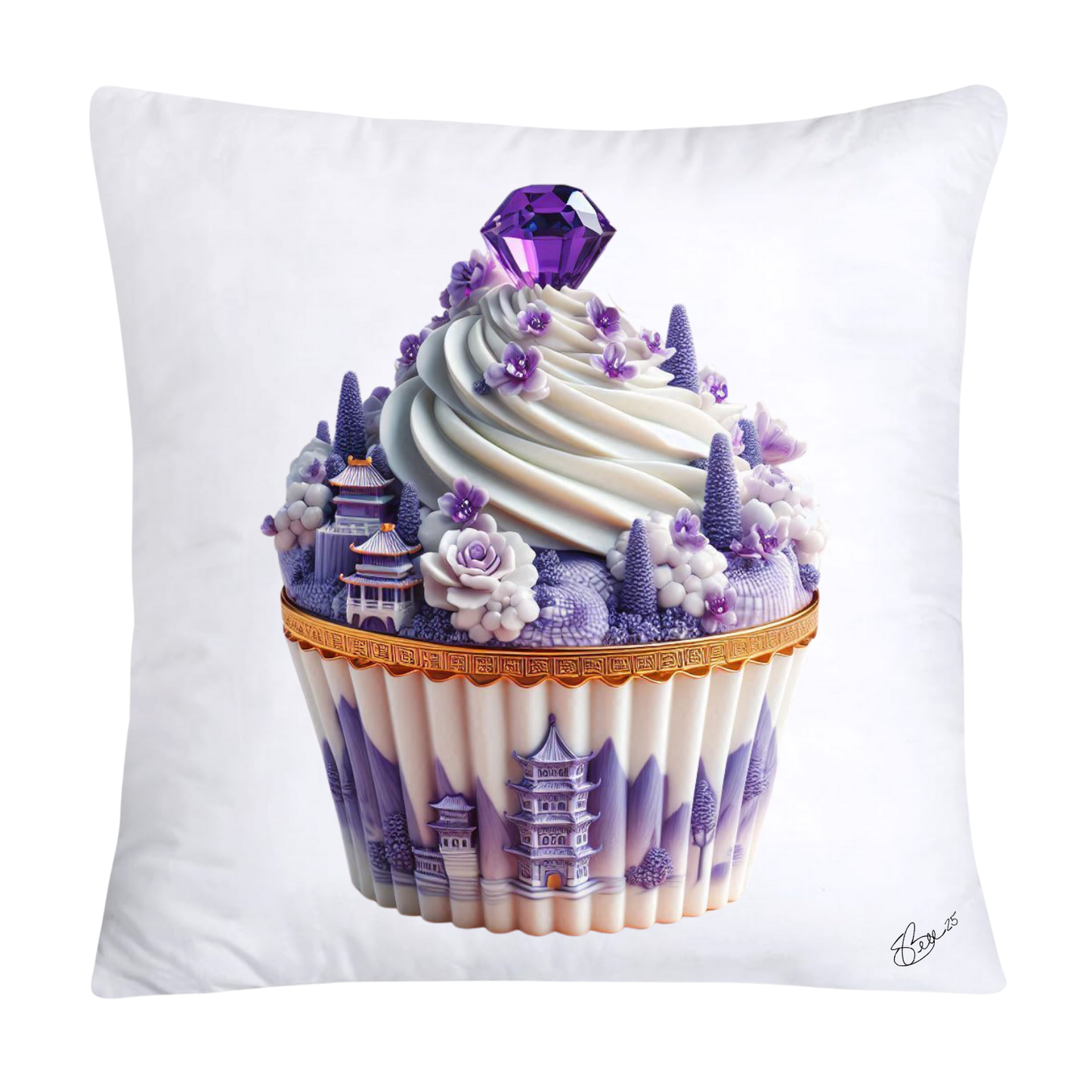 Purple Willow Sweet Cupcake Throw Pillow Covers-4329
