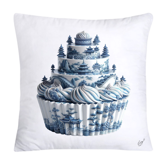 Blue Willow 18x18 Chinoiserie Cupcake Throw Pillow Covers-4958