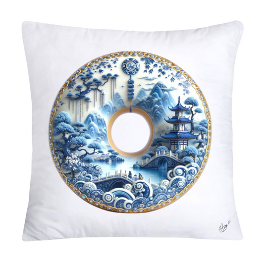 Blue Willow Whimsical Donut Throw Pillow Covers 18X18-1401