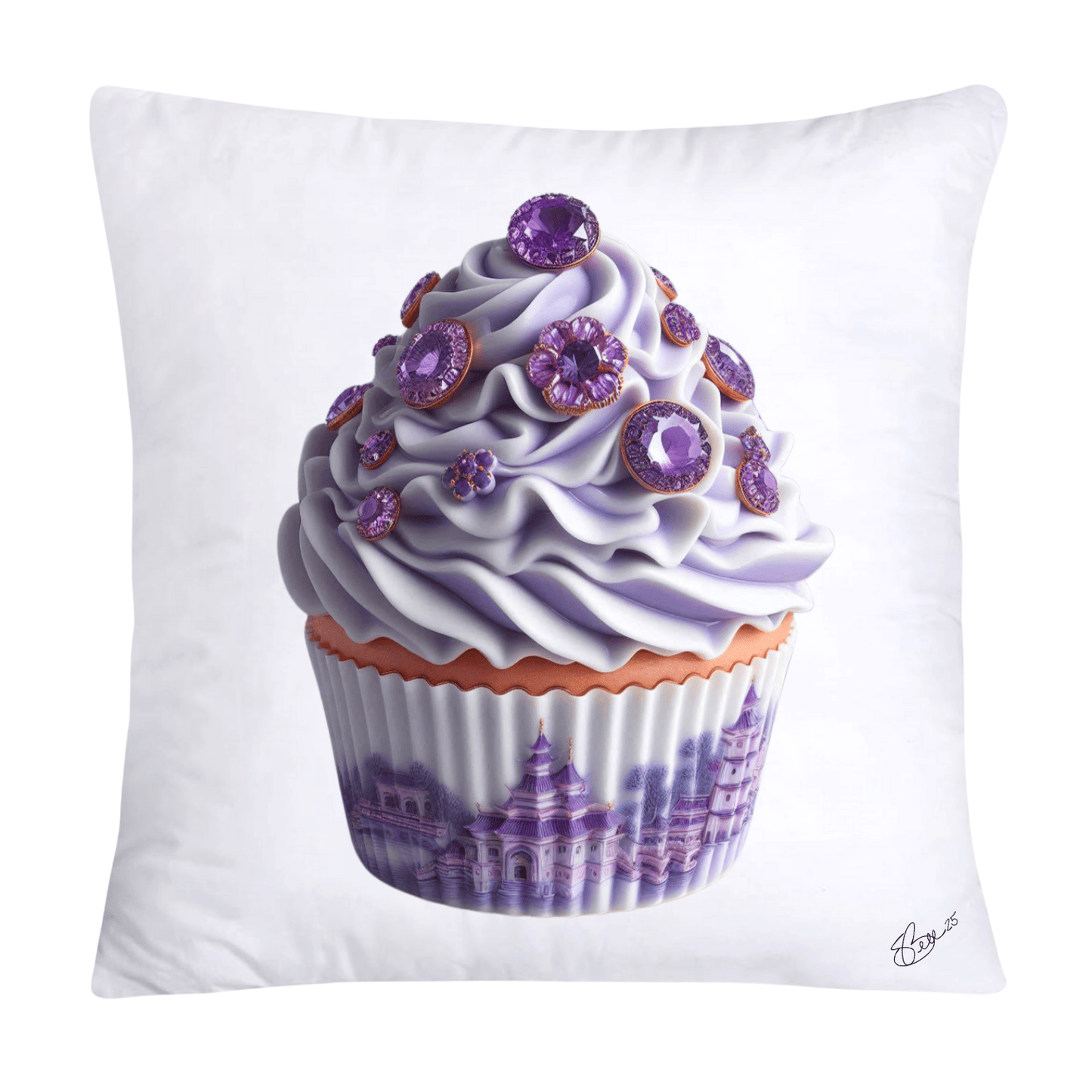 Purple Willow Sweet Cupcake Throw Pillow Covers-4347