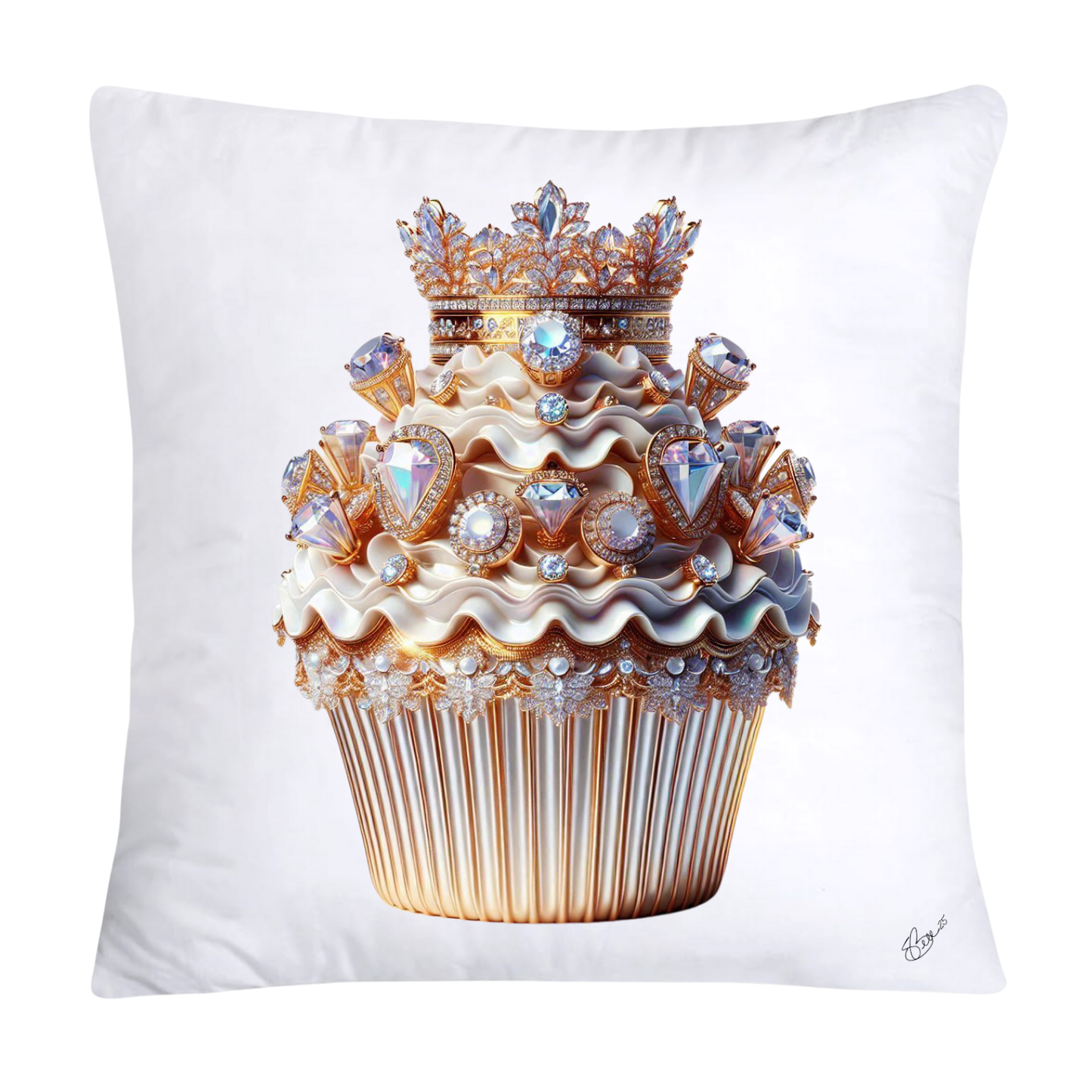 Gold Iridescent Royal Cupcake Pillow Covers 18x18-4845